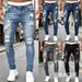 Men's Clothing Distressed Slim Fit Jeans For Men - Skinny Ripped Denim Pants With Stretch_mkmklike.com