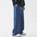 Men's Straight Leg Jeans Summer Lightweight Loose Fit High Waist Casual Trousers With Drop Crotch & Tapered Hem_mkmklike.com