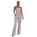 Women's Summer New Fashion Tube Top Waist Solid Color Wide Leg Jumpsuit Women's Clothing_mkmklike.com