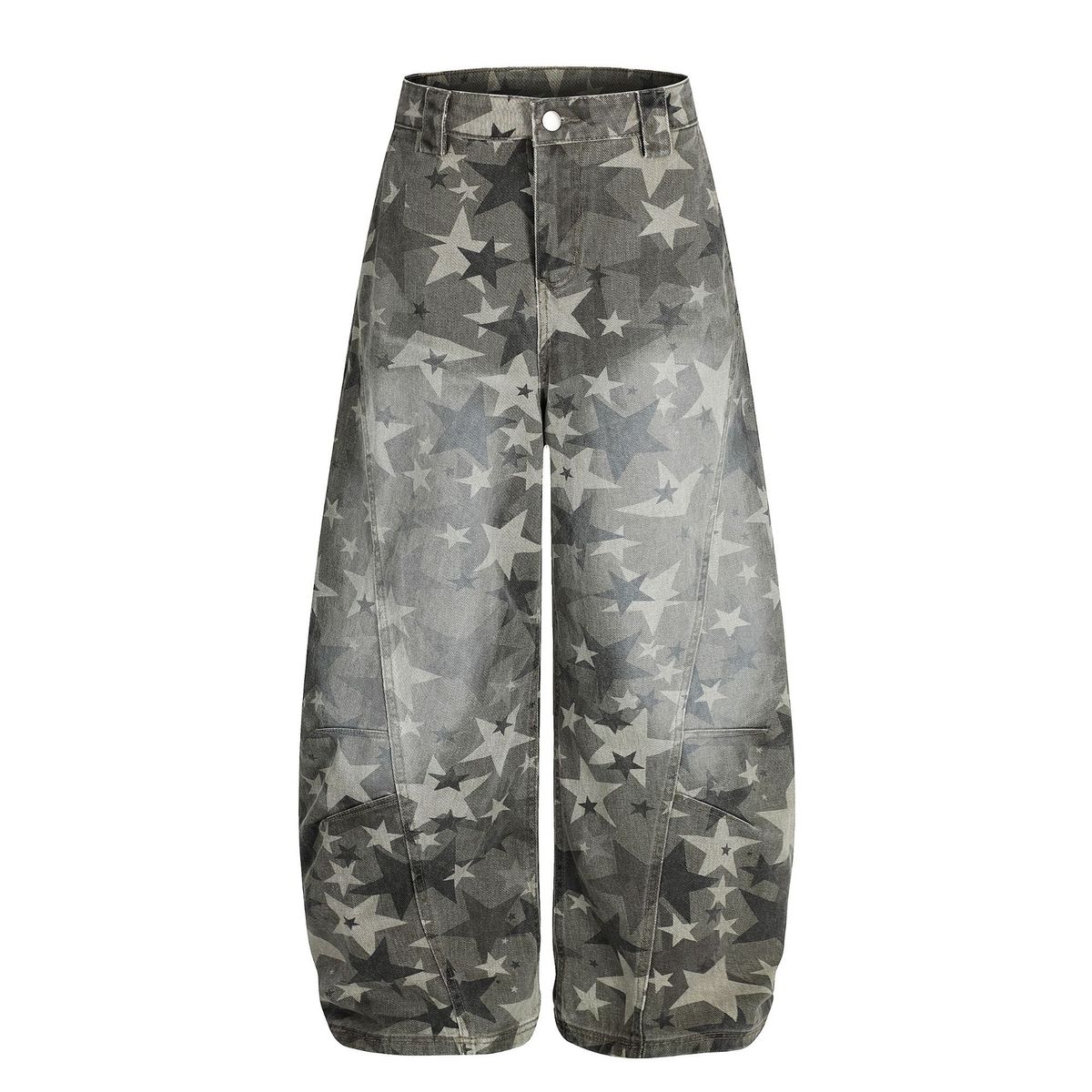 Trendy Brand 2025 High Street Camouflage Denim Scimitar Pants Men's Trendy Loose Wide-leg Trousers_mkmklike.com