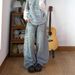 Plus Size Vintage Letter Print Distressed Wide Leg Jeans – High Waisted Oversized Flare Denim Pants For Women_mkmklike.com