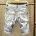 Men's Clothing New Style Personalized Scraped Denim Shorts Men's Trendy Brand Slim Fit Shorts Summer Light Color Paint Dot Straight Pants_mkmklike.com