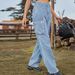 Women's Clothing New Denim Washed Multi Pocket Design Overalls Trousers Casual Pants_mkmklike.com