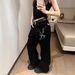 Women's Clothing Plus Size Slogan Letter Oversized Patchwork Jeans Trendy Curved Blade Pants Sexy English Style Fashion Denim_mkmklike.com