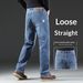 Pure 2025 Fleece-Lined Stretch Jeans For Men Loose Straight-Leg Autumn Winter Thick Style Youth Casual Plus Size Long Pants_mkmklike.com