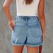 Women's Clothing New Shorts Ripped Jeans Cuffed Denim Shorts_mkmklike.com