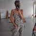 Women's clothing summer new leopard print loose casual suspender jumpsuit_mkmklike.com