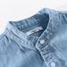 Pulse Round Neck Men's Spring Autumn European And American Striped Denim Stand Collar Artistic Cotton Long Sleeve Shirt_mkmklike.com