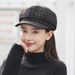 Hot Sale Casual Retro Female Wool Street Style Girls Octagonal Women Caps Plaid Beret Painter Hat_mkmklike.com