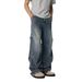 Men's Clothing Spring/Autumn American Retro Unisex Vintage Washed Blue Jeans – Relaxed Straight-Leg High Street Style (Retro & Streetwear Essential)_mkmklike.com