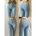 Light Blue High-Waisted Stretchy Denim Jeans For Women Slim Fit Hip Hugging Pencil Leg Pants That Make Legs Look Longer_mkmklike.com
