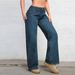 European And Cross-border Low-waist Wide-leg Jeans For Women, 2024 New Model, Slimming, Floor-length, Straight Cut,_mkmklike.com