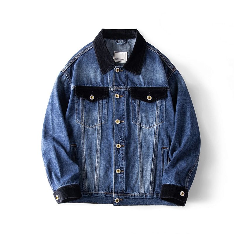 Loom Japanese Trendy Brand Patchwork Autumn Winter Youth European American Style Street Loose Cool Denim Jacket Wholesale_mkmklike.com