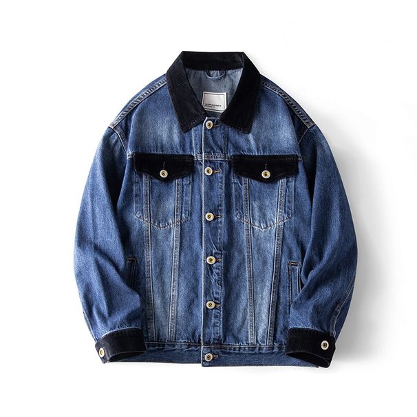 Loom Japanese Trendy Brand Patchwork Autumn Winter Youth European American Style Street Loose Cool Denim Jacket Wholesale_mkmklike.com