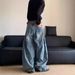 Men's Clothing Men's American Retro Washed Loose Straight Leg Jeans Trendy Wide Leg Floor Length Trousers Style For Formal & Casual_mkmklike.com