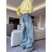 Men's Retro Embroidered Straight Leg Jeans Loose Fit American High Street Style Trendy Cool Deconstructed Trousers_mkmklike.com