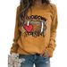 Women's Clothing Site Ready Stock Simple Pullover Crewneck Top T shirt TouchDown Print Loose Sweatshirt_mkmklike.com