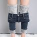 High Waist Fleece-Lined Jeans For Women - Winter Warm Stretch Skinny Pants With Vintage Wash (Blue Grey & Retro, Regular & Cropped Length)_mkmklike.com