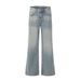 American Style Washed Light White Flared Jeans For Men Street Fashion Hip Hop Trend Loose Cool Wide-Leg Pants Long_mkmklike.com