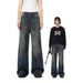 Men's Clothing Retro High Street Splash Paint Denim Jeans For Men – Loose Fit Straight Leg Pants With Artistic Graffiti Vibe_mkmklike.com
