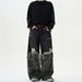 Men's Clothing Design Faux Two Piece Jeans Streetwear Fake Two-Piece Jeans - Oversized Camouflage Patchwork Pants For Men & Women (Black, S-3XL)_mkmklike.com