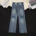 Men's Clothing Jeans Men And Women Summer High End Fashion Brand Flared Loose Vibe Mopping Trousers_mkmklike.com