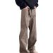 Popular American Maillard Brown Multi Pocket Workwear Jeans Men's High Street Straight Leg Micro Flared Pants_mkmklike.com