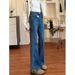Women's High-Waisted Slimming Stretchy Flared Jeans Stylish Split Hem Flattering Plus Sizes For Spring Autumn Not Clingy_mkmklike.com