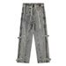 Men's Loose Fit Drawstring Jeans – American & Korean Style Retro Wide Leg Denim Pants (S-3XL, Comfortable & Trendy)_mkmklike.com