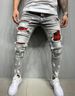 High Quality Men's With Paint Peeling Holes, Fashionable And Trendy New Jeans For Men_mkmklike.com