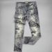 Men's Slim Fit Stretchy Jeans Trendy Casual Loose Fit Versatile Trousers Embroidered Print_mkmklike.com