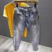 Men's Loose Straight Leg Jeans Casual Trendy Harem Cropped Pants For Spring Autumn New_mkmklike.com