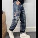 Men's Slim Fit Stretch Jeans Patch Embroidered Distressed Casual Trousers High End Retro Style Spring Trend_mkmklike.com
