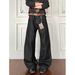 Men's Clothing Redline Men's Raw Denim Jeans Cleanfit Black Flared Pants Loose Fit Wide Leg Straight Cut For Formal & Casual_mkmklike.com