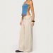 TK173 Women's Low Waisted Wide Leg Jeans Retro Solid Color Distressed Loose Fit Floor Length Pants_mkmklike.com