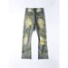 Men's Distressed Ripped Flared Jeans With Fringe Detailing Stretch Denim Pants New Arrival_mkmklike.com