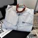 Small Niche Design Washed Color Blocked Stand Up Collar Denim For Men In Spring Autumn, American Style Cool And Loose_mkmklike.com