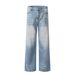 Men's Clothing Retro Denim Jeans Summer Wash Pleated Casual Loose Wide Leg Slimming Floor Length_mkmklike.com
