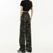Women's Camouflage Cargo Pants 2026 Spring/Summer New Popular High-Waisted American Style Straight Narrow Wide-Leg Jeans_mkmklike.com