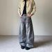 Vintage Washed Denim Jeans For Men & Women – Relaxed Fit, Cat Whisker Fading, Distressed Details, Retro Style_mkmklike.com