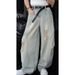 Men's Clothing Ripped Center Seam Jeans Men's Summer Thin American High Street Trendy Trousers Loose Straight Wide Leg Casual Trousers_mkmklike.com
