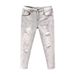 Men's Clothing Retro Washed And Distressed Light Colored Ripped Jeans For Men Trendy Slim Fit Cropped Style Jeans_mkmklike.com