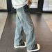 Men's Retro American Style Jeans – Loose Straight Fit With Multi-Pockets (Cleanfit Workwear Aesthetic)_mkmklike.com