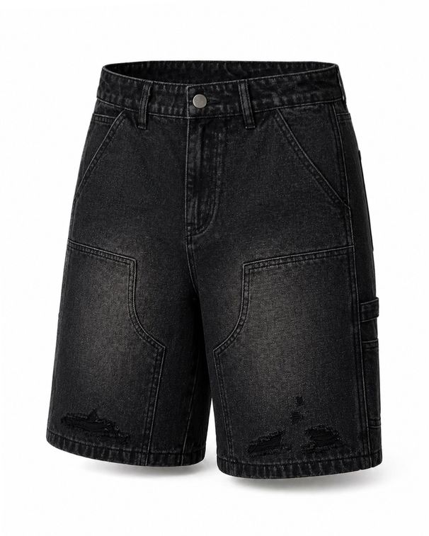 Men's Summer Denim Shorts Trendy Distressed Loose Fit Casual Five Point Versatile Pants Men's Clothing_mkmklike.com