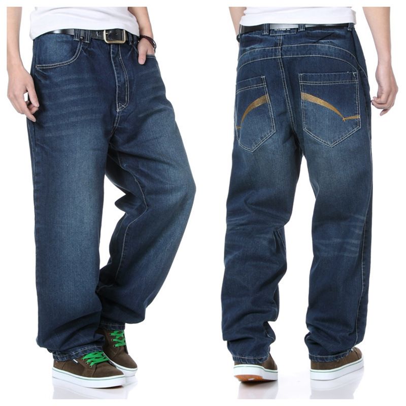 Suitable For All Seasons Spring And Autumn New Regular Jeans For Men Plus Size Loose Fit Long Extra Large Straight Leg Mid-Waist Pants_mkmklike.com