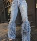 Women's Clothing Fashion Casual Jeans Beaded Long Beard Jeans_mkmklike.com