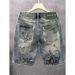Men's Clothing Men's Cartoon Print Denim Shorts Summer Trendy Loose Straight Leg 5 Point Pants For Formal & Casual_mkmklike.com