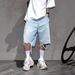 Men's Distressed Denim Shorts Casual Ripped Five-Pocket Cargo Relaxed Fit_mkmklike.com