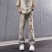 Men's High-Waist Straight Leg Bootcut Jeans Ripped Style Yellowish Brown Retro High Street Cool And Stylish For Summer_mkmklike.com