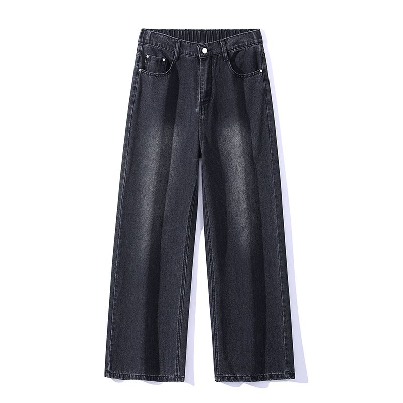 Nordmann Muqiu Clothing | Trendy Brand Fleece-Lined Thickened Washed Vintage Jeans Men's American High Street Loose Straight_mkmklike.com